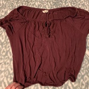 Maroon Chloe & Katie T-shirt/Crop top